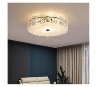 LXYST Chandeliers, Minimalist Luxury Crystal Glass Maple Leaf Ceiling Lamp Chandelier Living Room Decoration Bedroom Indoor (Warm Light,Black 50 CM)