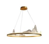 LXYST Chandeliers, Nordic Minimalist Acrylic Snow Mountain Ceiling Chandelier Designer Geometric Circular Living Room Lobby Bedroom Decor (RC Dimmable,D60CM)