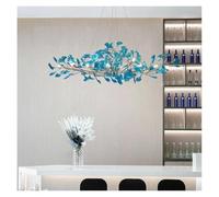 LXYST Chandeliers, Nordic Romantic Chandelier with Leaves Colorful Pendant Light for Hall Dining Living Room Art Acrylic Home Hanging Lamps(Blue,Long 125cm)