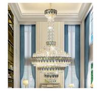 LXYST Chandeliers, Postmodern Empty Living Room Chandelier Designer Duplex Building Light Luxury K9 Crystal Lamp Hotel Home Decoration(A-100xH180CM)