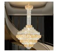 LXYST Chandeliers, Postmodern Empty Living Room Chandelier Designer Duplex Building Light Luxury K9 Crystal Lamp Hotel Home Decoration(B-100xH180CM)