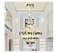 LXYST Chandeliers, Postmodern Empty Living Room Chandelier Designer Duplex Building Light Luxury K9 Crystal Lamp Hotel Home Decoration(A-120xH200CM)