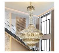 LXYST Chandeliers, Postmodern Empty Living Room Chandelier Designer Duplex Building Light Luxury K9 Crystal Lamp Hotel Home Decoration(C-100xH180CM)