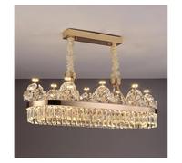 LXYST Chandeliers, Postmodern Light Luxury Double-Layer Crystal Chandelier Villa Duplex Building Home Atmosphere Living Room Pendant Light(Strip D100cm)