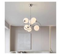 LXYST Chandeliers, Silver Magic Bean Glass Chandelier, Dining Living Room Home Ceiling Decoration(Warm White,58CM)