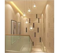 LXYST Chandeliers Spiral Staircase Retro Stair Long Moderm Industrial Style Complex Building Apartment Lamp Wrought Iron Pendant Light, Ceiling Chandelier
