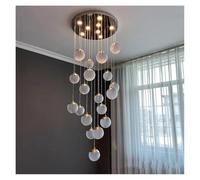 LXYST Chandeliers, Stair Chandelier Creative Nordic Living Room Minimalist Apartment Lamps Duplex Building Hollow Long Pendant Lights