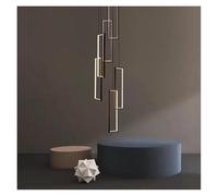 LXYST Chandeliers, Stair Long Chandelier Geometry Villa Duplex Pendant Lamps Luster Nordic Luxury Loft Stairwell Hanging Light Fixture(Dimmable with Remote,Type B 60cm-3 Lights)