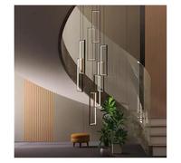 LXYST Chandeliers, Stair Long Chandelier Geometry Villa Duplex Pendant Lamps Luster Nordic Luxury Loft Stairwell Hanging Light Fixture(White Light(6000K),Type B 60cm-4 Lights)