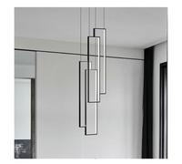 LXYST Chandeliers, Stair Long Chandelier Geometry Villa Duplex Pendant Lamps Luster Nordic Luxury Loft Stairwell Hanging Light Fixture(Dimmable with Remote,Type C 60cm-2 Lights)