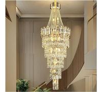 LXYST Chandeliers Villa Stairwell Crystal Light Luxury Duplex Building Living Room High Ceiling Long Chandelier Home Decor Lamp, Changeable Dia60CM Height170CM