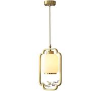 LXYST Chinese Decorate Ceiling Droplight Glass Lantern Pendant Light Brass Hanging Lamp Copper Small Chandeliers,Lamps for Living Room