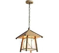 LXYST Chinese Style Weaving Hanging Lamp E27 Wicker Pendant Light Art Retro Home Lighting with Adjustable, Chandelier