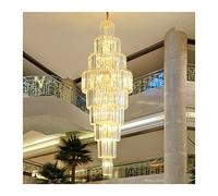 LXYST Contemporary Chandeliers Chandelier Lighting Compatible with Staircase Long Gold Crystal Light Fixtures Large Hallway Indoor Stair LED Cristal Lamp (Body Color : Dia40CM H1