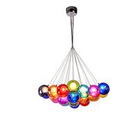 LXYST Contemporary Glass Bubble Pendant Chandelier for Stairs Bedroom Kids Restaurant Living Room Height Adjustable 120CM Minimalist G4 25 Heads