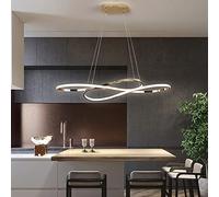 LXYST Contemporary LED Ceiling Hanging Light with Remote For Kitchen Island Living,Circular Dining Room Pendant Light,Dimmable Ring Chandelier-Gold 100x14cm(39x6inch)