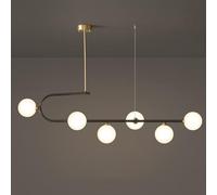 LXYST Copper Long Strip LED Hanging Lighting Pendant Lamp Magic Bean Glass Lights Fixtures, Ceiling Chandelier