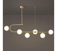 LXYST Copper Long Strip LED Hanging Lighting Pendant Lamp Magic Bean Glass Lights Fixtures, Ceiling Chandelier
