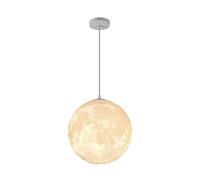 LXYST Creative Bedside Up 3D Printed Pendant Single Head Hanging Lamp Chandeliers Moon Light For Home,Office, and Cafe