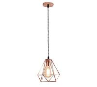 LXYST Creative Diamond Shape Pendant Lamp Minimalist Rose Gold Wrought Iron Hanging Light Fixture for Kitchen Island Dinning Room Bar Counter Cafe Shop FA,One Color-1A Head
