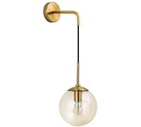LXYST Creative Nordic Globe Industrial Wall Lamp, 1 Adjustable Round Glass Chandelier to Install Reading Light, Used in Bathroom, Corridor, Staircase, Bedroom/Amber
