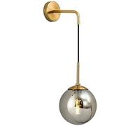 LXYST Creative Nordic Globe Industrial Wall Lamp, 1 Adjustable Round Glass Chandelier to Install Reading Light, Used in Bathroom, Corridor, Staircase, Bedroom/Transpare
