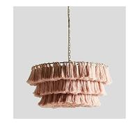 LXYST Creative Personality Weaving Tassel Chandelier Adjustable Height Decorative Pendant Light for Restaurant Bedroom Dining Room Suspension Lamp (Color Pink, Size : 50cm)