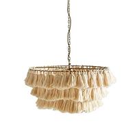 LXYST Creative Personality Weaving Tassel Chandelier Adjustable Height Decorative Pendant Light for Restaurant Bedroom Dining Room Suspension Lamp (Color Beige, Size : 60cm)