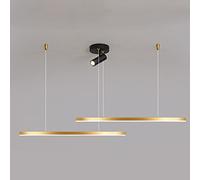 LXYST Creative with Spotlight, Led Chandelier, Dimmable Linear Hanging Light Fixture for Kitchen Bedroom Dining Living Roomd/90Cm