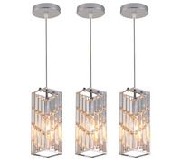 LXYST Crystal Chandelier Light Fixtures - 3-Pack Nordic Pendant Drop Ceiling Lamps for Dining Room Kitchen Island Bedroom Contemporary Hanging Lights