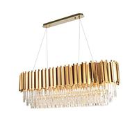 LXYST Crystal Lamp Chandelier Compatible with Living Oval Luxury Gold Round Stainless Steel Line Chandeliers Ceiling Pendant Lighting