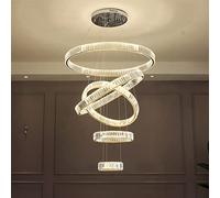 LXYST Crystal Luxury Living Room Villa Hall Ring Light Staircase,Wide Application,Cold-D20 80 100cm