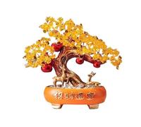 LXYST Crystal Money Citrine Fortune Tree Ornaments, Home Attracting Wealth Prosperity Table Decoration Feng Shui Gem Tree(Orange)