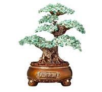 LXYST Crystal Money Gemstone Tree Bonsai Good, Luck Reiki Crystals Balancing Ornament, Sculpture Wealth Prosperity Table Room Decor Feng Shui Gem Tree(Green)