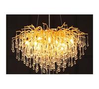 LXYST Crystal Water Rain Drop Pendant Lamp Designer Luxury LED Tree Branch Light Hall Restaurant Villa, Ceiling Chandelier