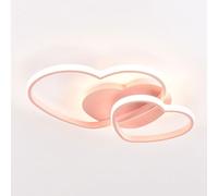 LXYST Cute Heart Shaped Creative Children's Room Iron Lamp Body Acrylic Lampshade 3000-6000K Led Ceiling Light Fixture Decorative Recessed Dimmable Chandelier for Bathro