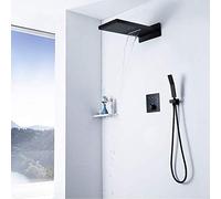 LXYST Dark Wall-Mounted Copper Constant Temperature Waterfall Set Shower Faucet Fixed Showerheads