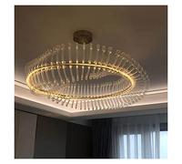 LXYST Decorativelampsimplelighting Crystal Chandeliers Gold Round Ceiling Light for Bedroom Restaurant Hotel Art Interior Lights Led Hanging Fixtures (Body Color : D150Cm, Emitting Colo