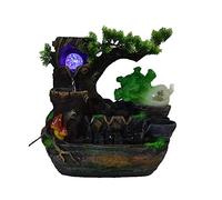 LXYST Desktop Rockery Flowing Water Feng Shui Office Desk Ornaments Home Living Room Decor Indoor Resin Small Fountain Zen Meditation Waterfall