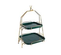 LXYST Dessert Table Ornaments Confectionery Engage Point Candy Plate Fruit Tea Pendulum Display Stand Cake Holder (Color Green, Size : Small)