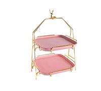 LXYST Dessert Table Ornaments Confectionery Engage Point Candy Plate Fruit Tea Pendulum Display Stand Cake Holder (Color Pink, Size : L)
