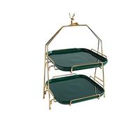 LXYST Dessert Table Ornaments Confectionery Engage Point Candy Plate Fruit Tea Pendulum Display Stand Cake Holder (Color Green, Size : L)