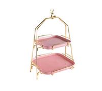 LXYST Dessert Table Ornaments Confectionery Engage Point Candy Plate Fruit Tea Pendulum Display Stand Cake Holder (Color Pink, Size : Small)