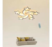 LXYST Dimmable Ceiling Lamp with Remote Control Metal Acrylic Lampshade Five Pointed Star Illuminated Chandelier for Living Room and Restaurant