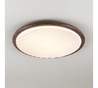 LXYST Dimmable Led Flush Mount Light Round Chandelier Lamp Close to Ceiling Lighting Fixtures for Bedroom Kitchen Hallway Laundry Room with Remote Control/Walnut/Dia40Cm