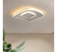 LXYST Dimmable Remote Control Ceiling Lamp - Living Room, Bedroom, Kitchen, Bathroom Chandelier with Creative Band - White 22W L30cm