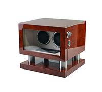 LXYST Double for Automatic Watches Touch Screen Built-in LED Illuminated Wood Shell Piano Paint Exterior (Black and Red Stripes) Watch Winder