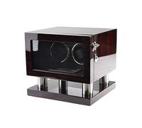 LXYST Double for Automatic Watches Touch Screen Built-in LED Illuminated Wood Shell Piano Paint Exterior (Black and Red Stripes) Watch Winder