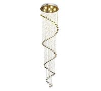 LXYST Double Staircase Spiral Long Chandelier LED Round Hotel Engineering Villa Crystal Dining Decor Pendant Light