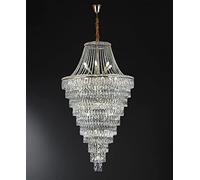 LXYST Duplex Luxury Crystal Chandelier Large Hotel Lobby & Villa Decorative Spiral Staircase Fixture Cool Color Size: Dia x H 130cm